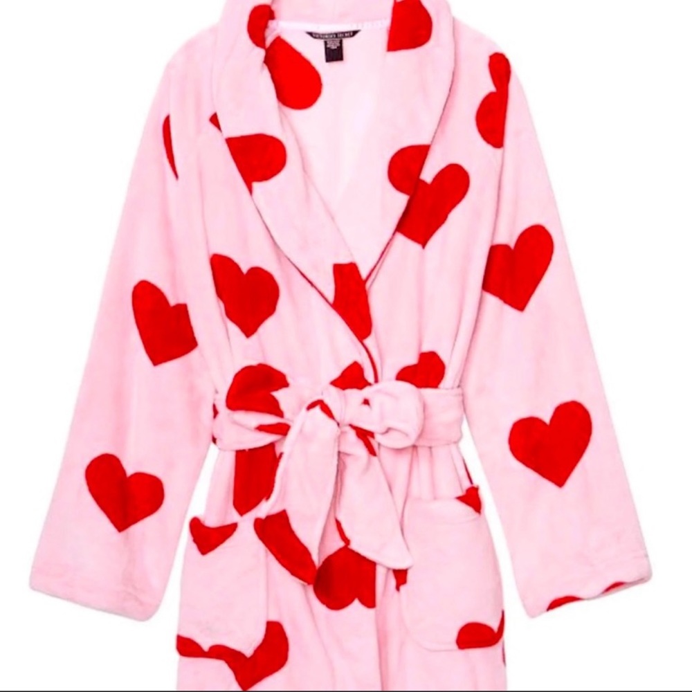 Victoria Secret Cozy Plush Heart Robe - Picture 1 of 2